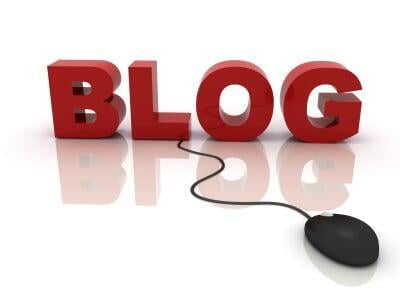 Animated picture of the word BLOG written in red.