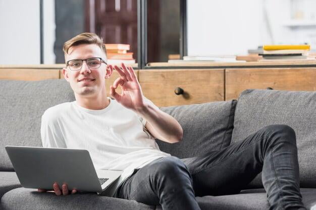 Satisfied business person showing sense of approval and agreement